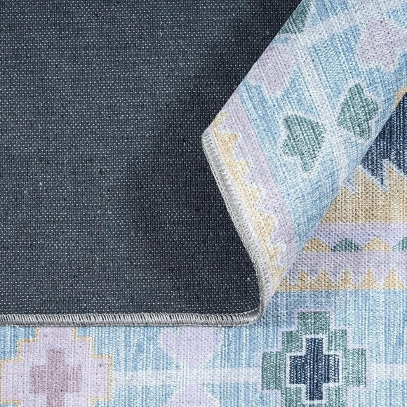 2'x3' Turkish Oushak Rug Vintage Floral Pastel Machine Washable Cotton Pastel - Picture 6 of 6